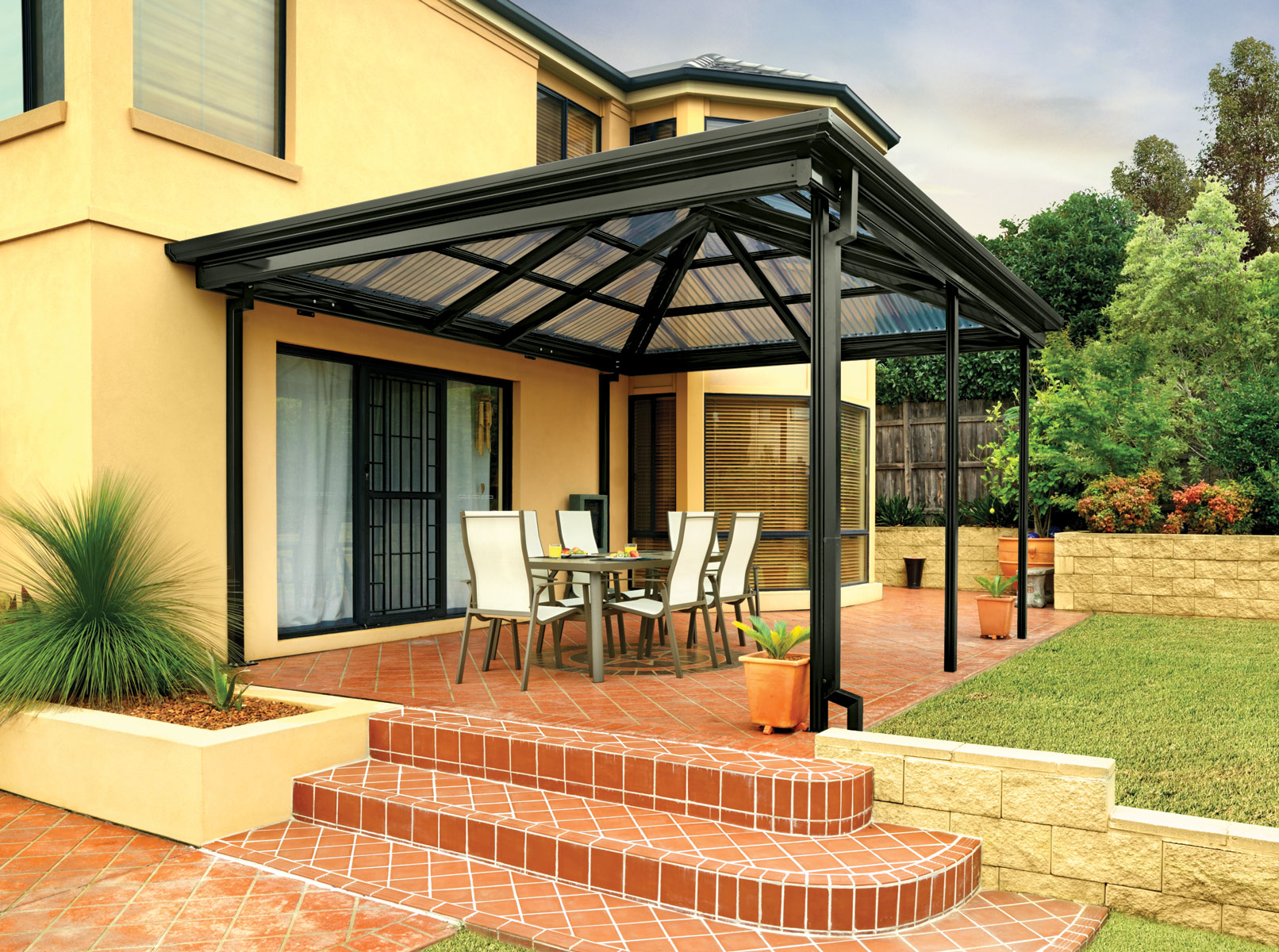  Patios  with a gazebo style roof Hip End or Gazebo Roof Patio 